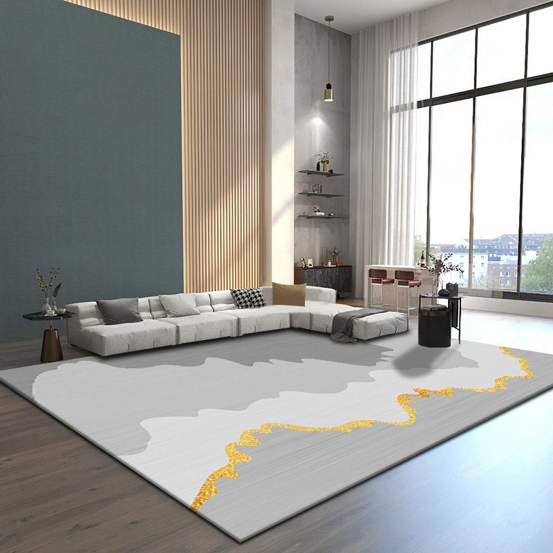 Orange Modern Carpet Blending Striped Carpet Non-Slip Backing Carpet for Home Decor