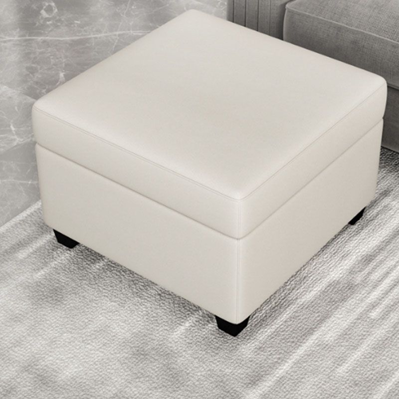 Contemporary Storage Ottomans Square Leather Storage Ottomans with Legs