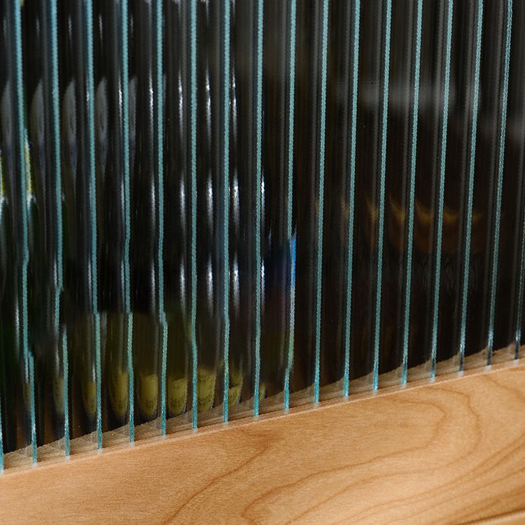Contemporary Cabinet Solid Wood with Glass Doors and Drawers Accent Cabinet