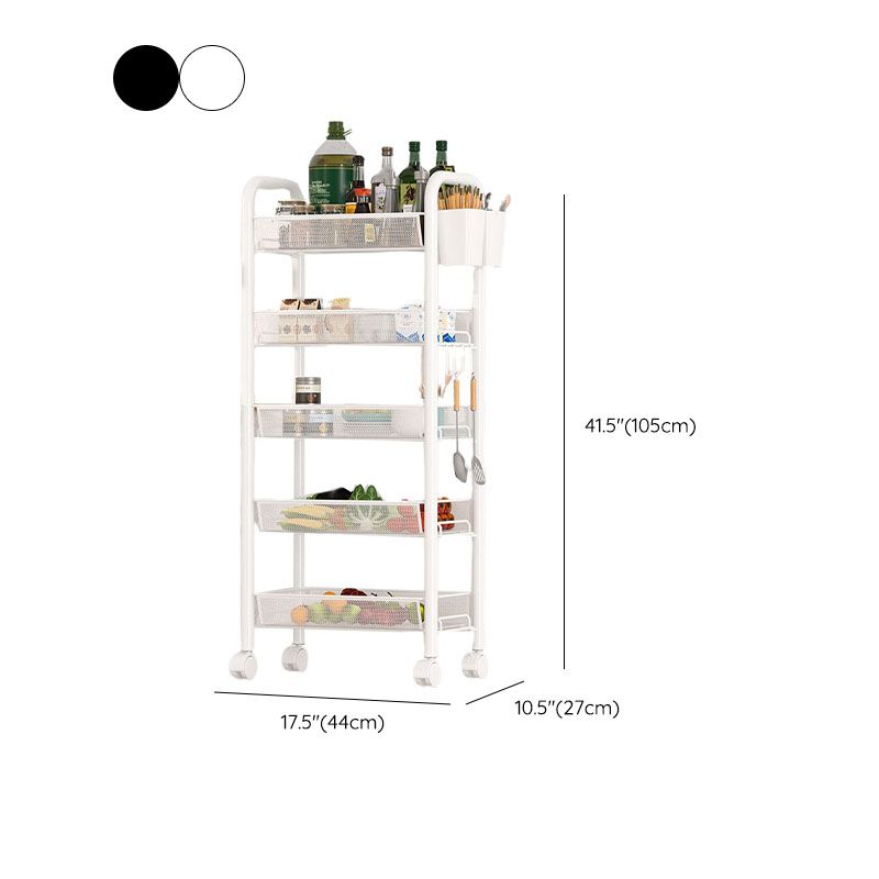 Metal Dining Room Prep Table Open Shelves Rolling Kitchen Trolley