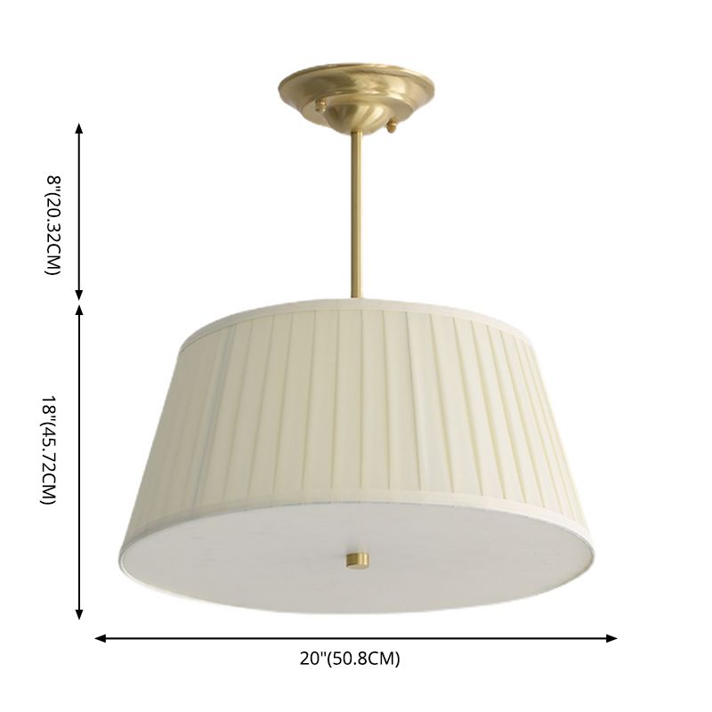 Chandelier Lighting Fixture Minimalist-Style Metal Pleated Lampshade Ceiling Pendant Light for Bedroom
