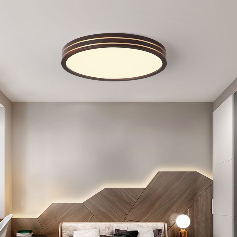 Geometry Shape Ceiling Lamp Modern Simple Style Wood 1 Light Flush Mount for Balcony Aisle