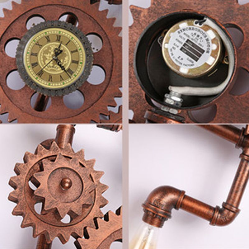 Antike Bronze Eisenwandhalterung Lampe Industriewasser Rohrleitungswand Lichtleuchte für Coffeeshop