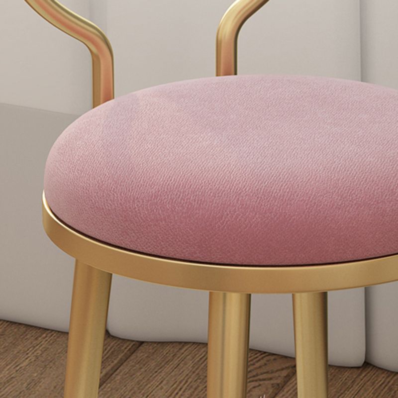 Silla de comedor de metal Glam, silla lateral de comedor con respaldo abierto sin brazos para uso doméstico