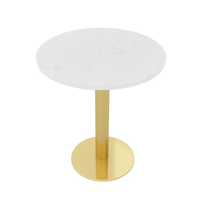 Glam Sintered Stone Dining Table Set with Round Top Pedestal Base Dining Furniture for Home Use
