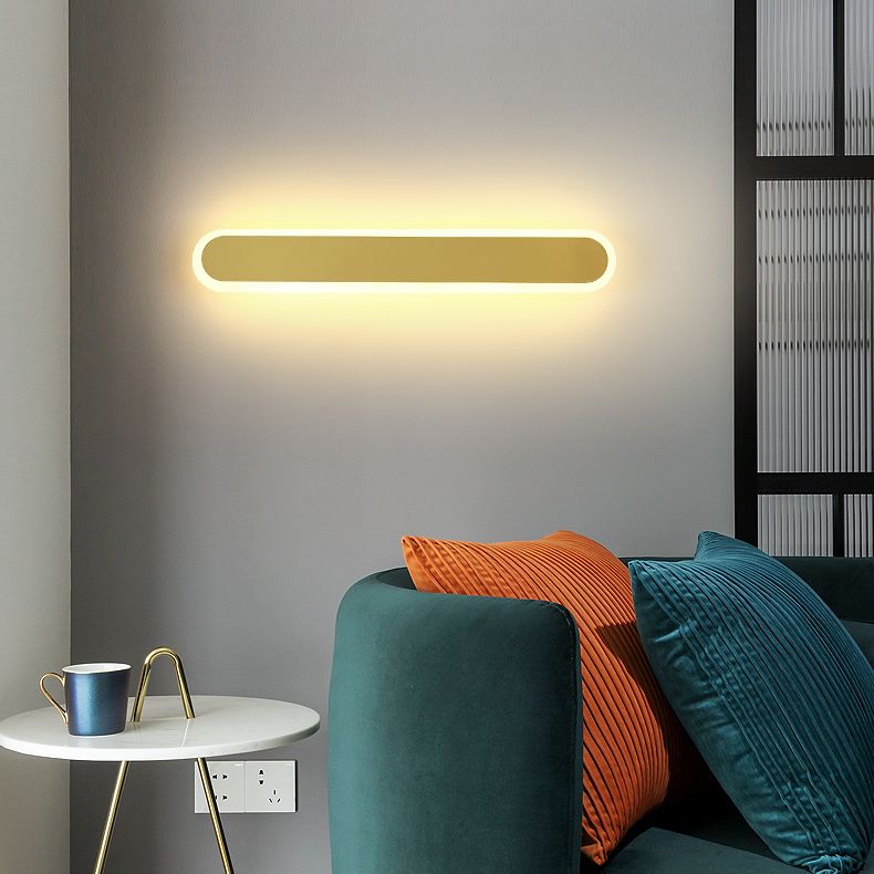 Moderno Minimalista Estilo lineal Luz montado en la pared lineal Discus de luz de pared de metal para sala de estar
