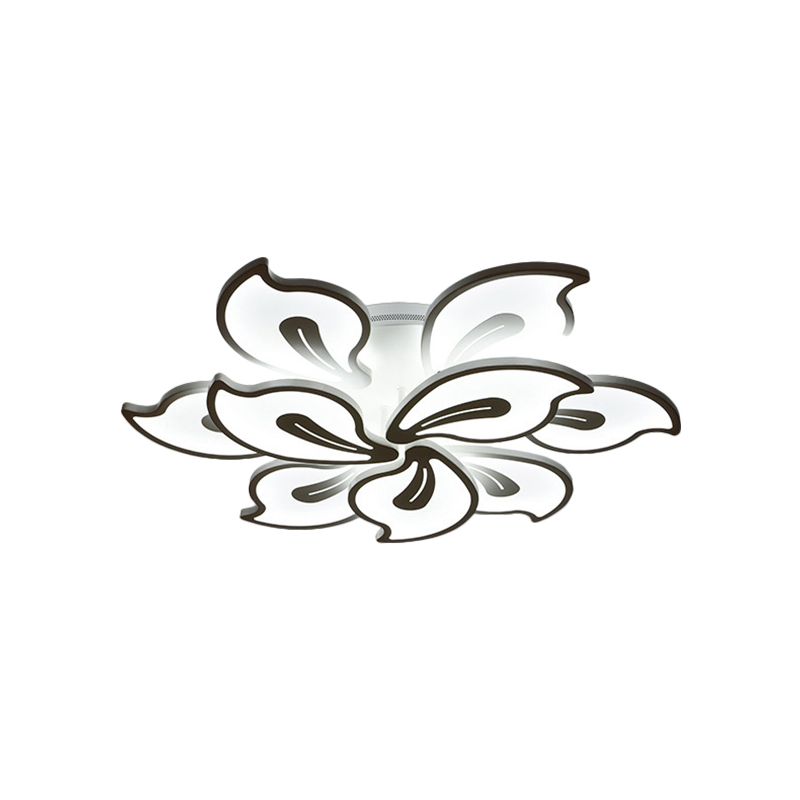 Acrylic Bauhinia Leaves Flush Ceiling Light Modernism LED 3/5/9-Light Flush Mount Light Fixture in Warm/White/Natural Light