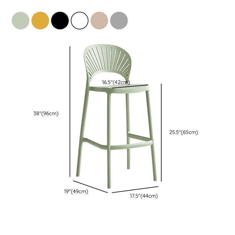 Industrial Armless Low Back Bar Stool Indoor Stackable Plastic Bar Stool
