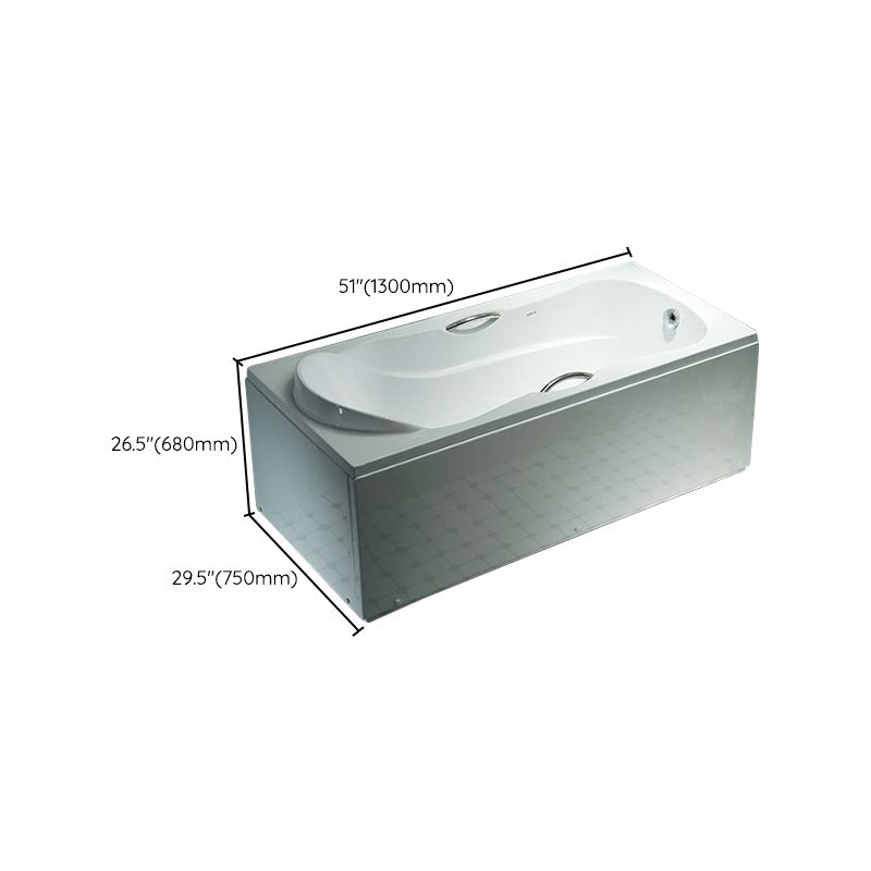 29.53" Wide Acrylic Bathtub Soaking Handles Included Bath in White