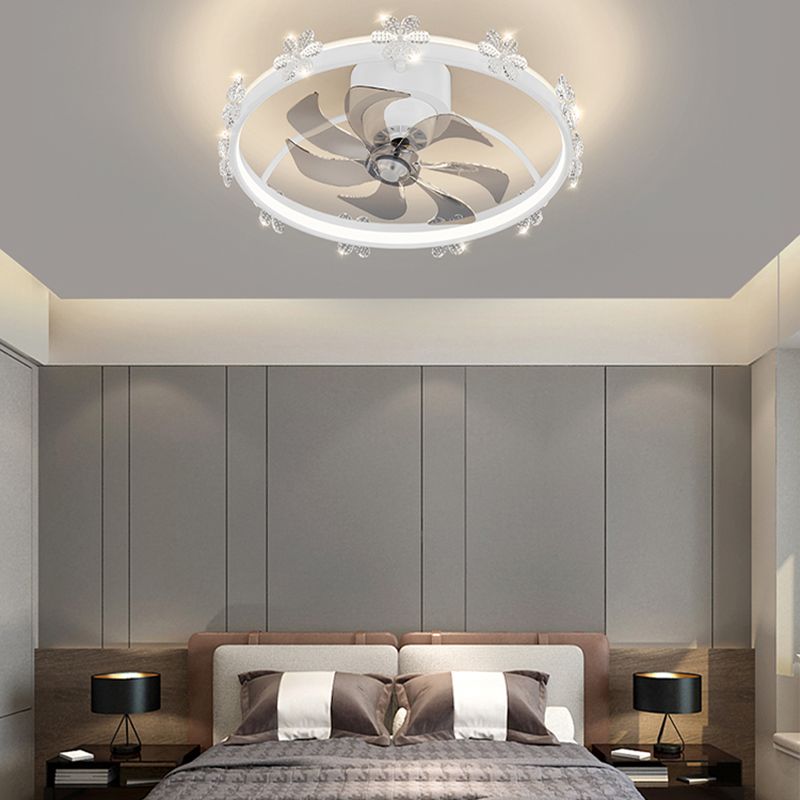 Round Shape Metal Ceiling Fans Modern Multi-Lights Ceiling Fan Lamp Fixture