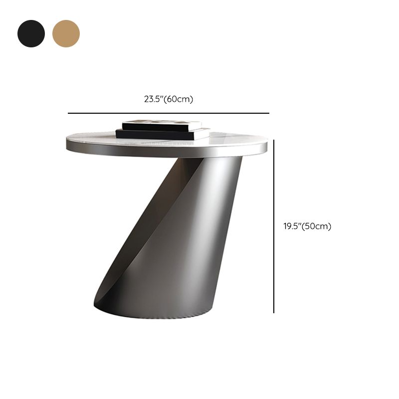 Pedestal Coffee Table Set Slate Round Coffee Table for Living Room