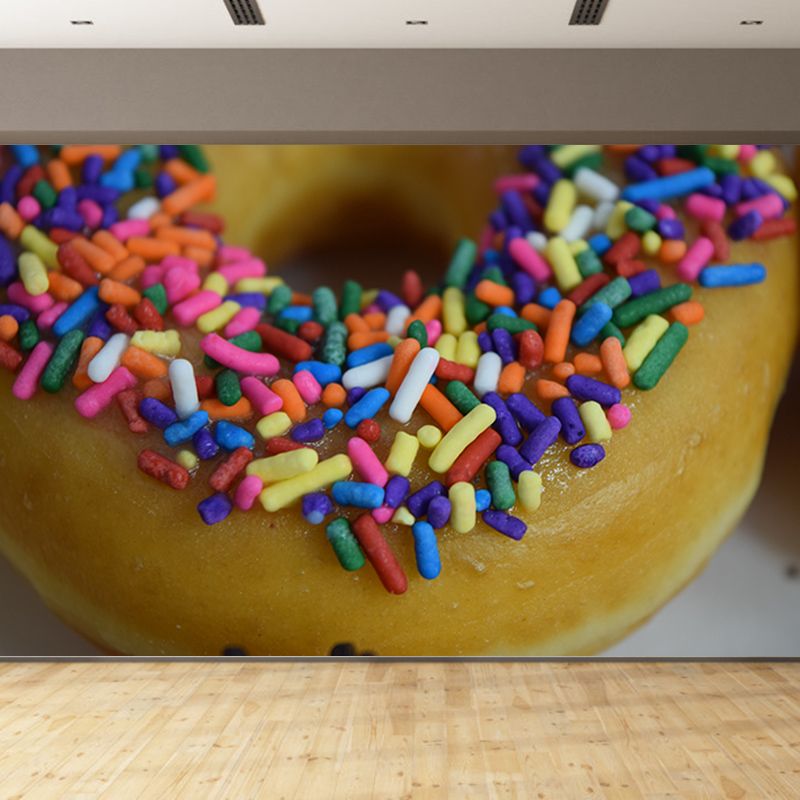 Donut Desserts Food Mural Wallpaper Water Resistant Wall Decor for Dessert Shop