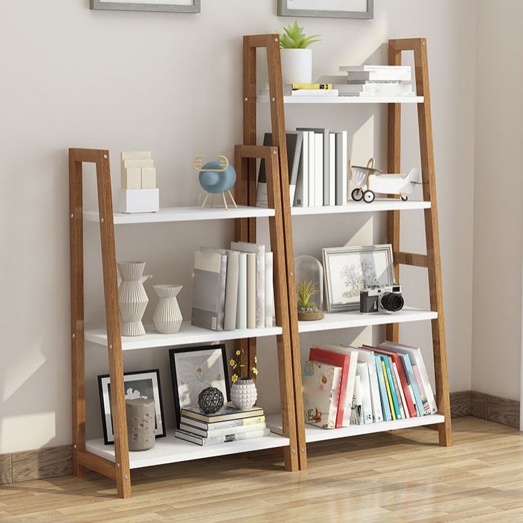 Modern Solid Wood Bookcase Ladder Bookshelf for Any Room, 12" W
