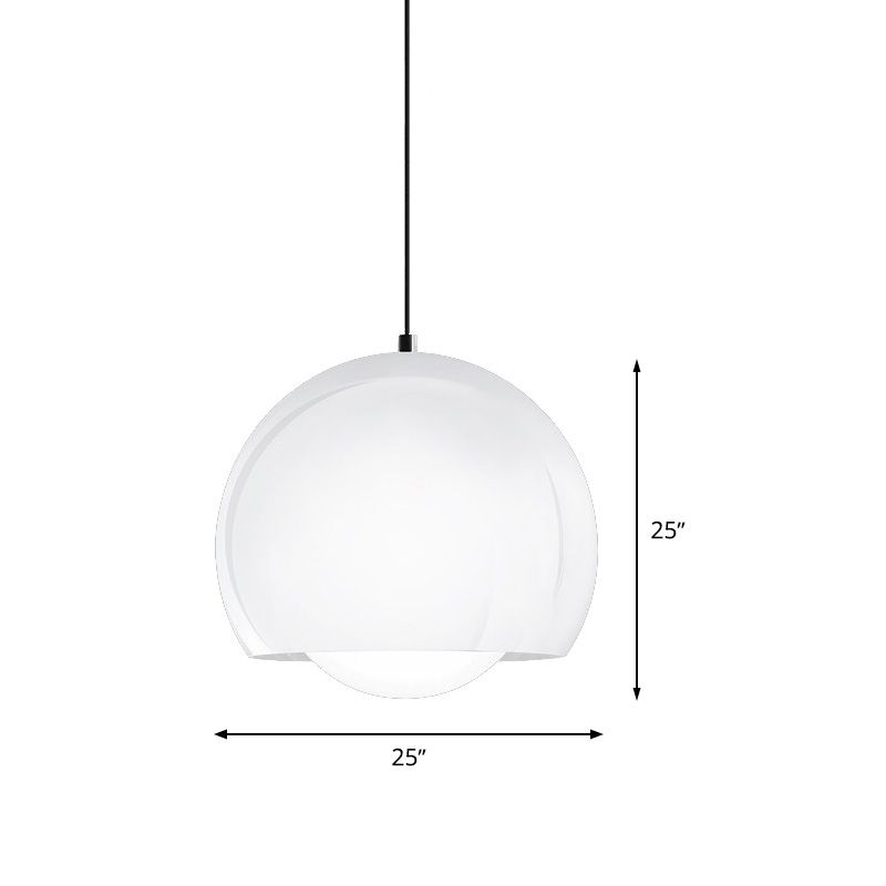 Sphere Pendant Light Minimalist Opal Glass 1 Light Restaurant Ceiling Suspension Lamp