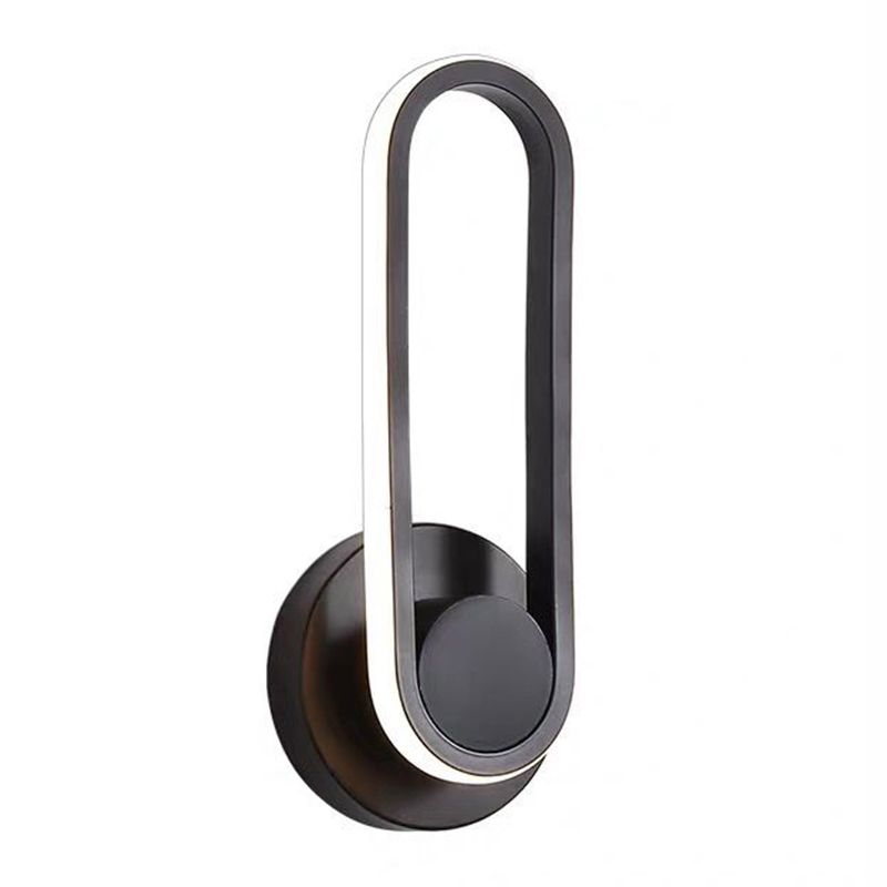 Modern Creative LED Rotatable Wall Lamp Wrought Iron Oblong Wall Sconce with Silicone Shade