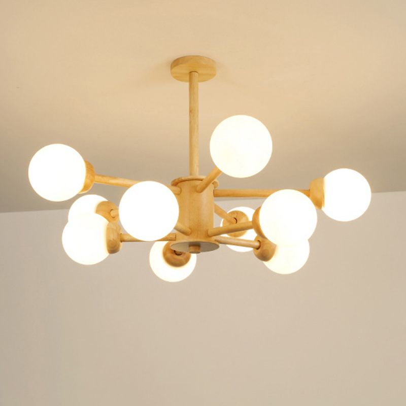 LED DE MADERA DE LA SALA RADIAL Luz de techo colgante contemporáneo LED