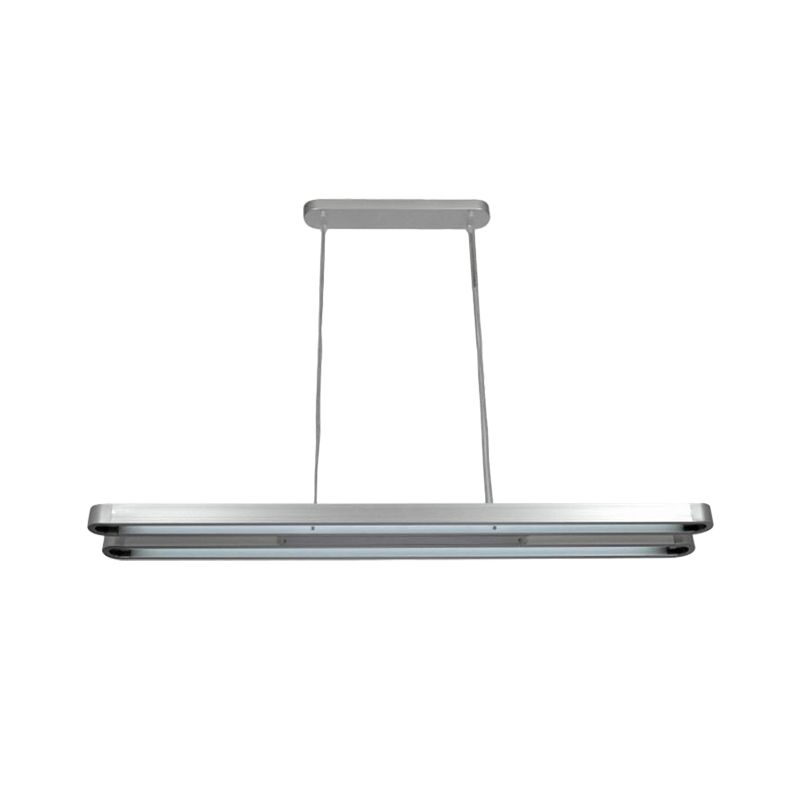 Längliche ovale Metallanhängerlampe moderne LED Silber Hanging Deckenlicht in weiß/warmem/natürlichem Licht