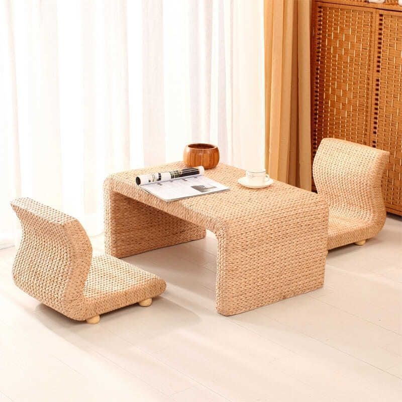 14.96" Tall Scandinavian Style Coffee Cocktail Table Solid Wood Coffee Table