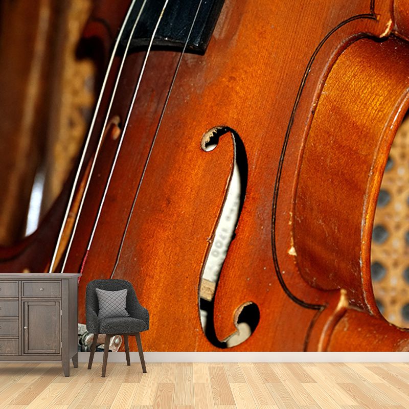 Violin Music Horizontal Photography Guitar Mural Decorative Eco-friendly for Bedroom
