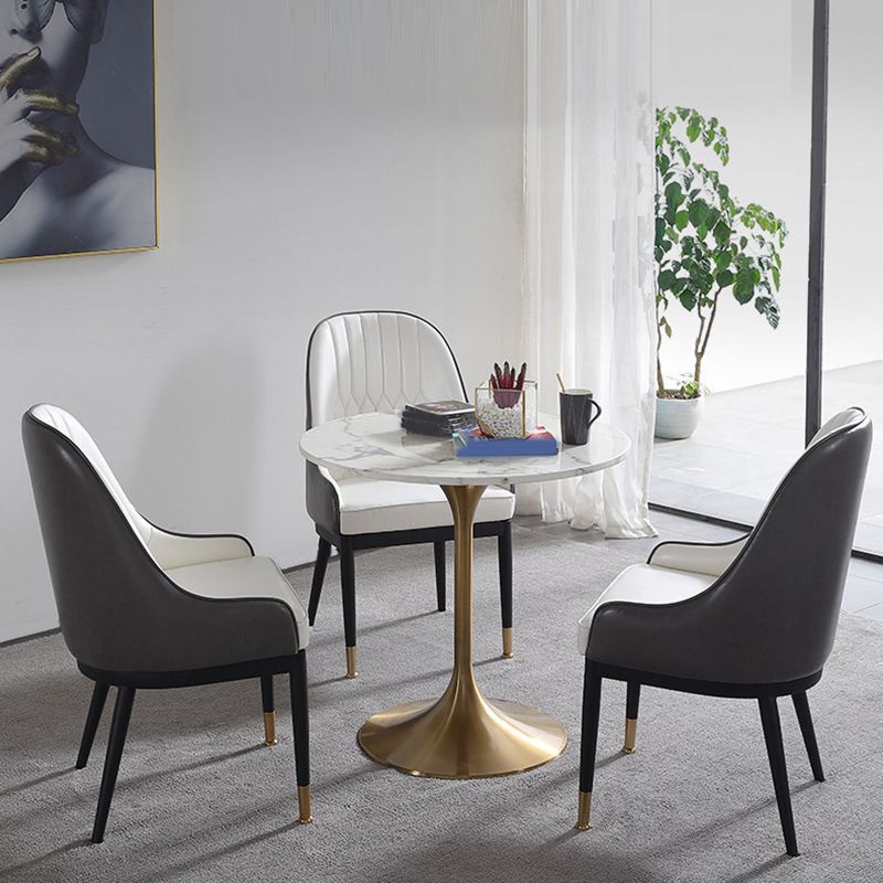 Modern Faux Marble Dining Set with Padded Chairs 1/2/4/5 Pieces Dinette Set