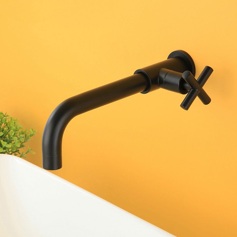 Wall Mounted Faucet Single Cross Handle Sink Faucet for Bathroom