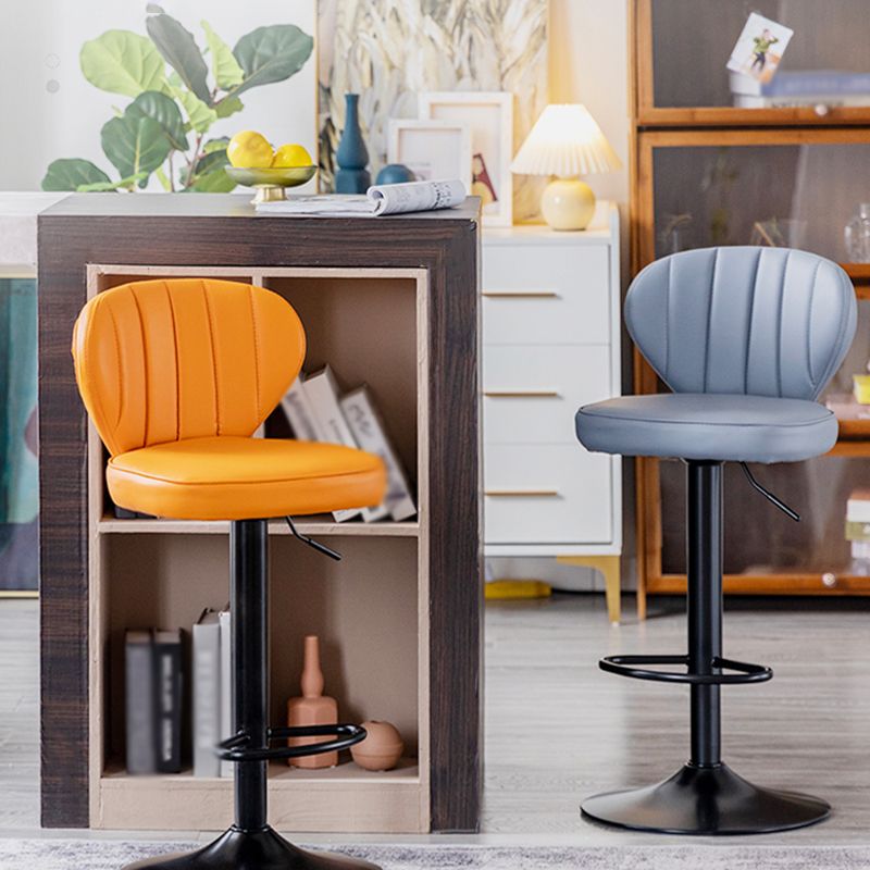 Restaurant Nordic Leather Bar Stool Modern Adjustable Height Stool
