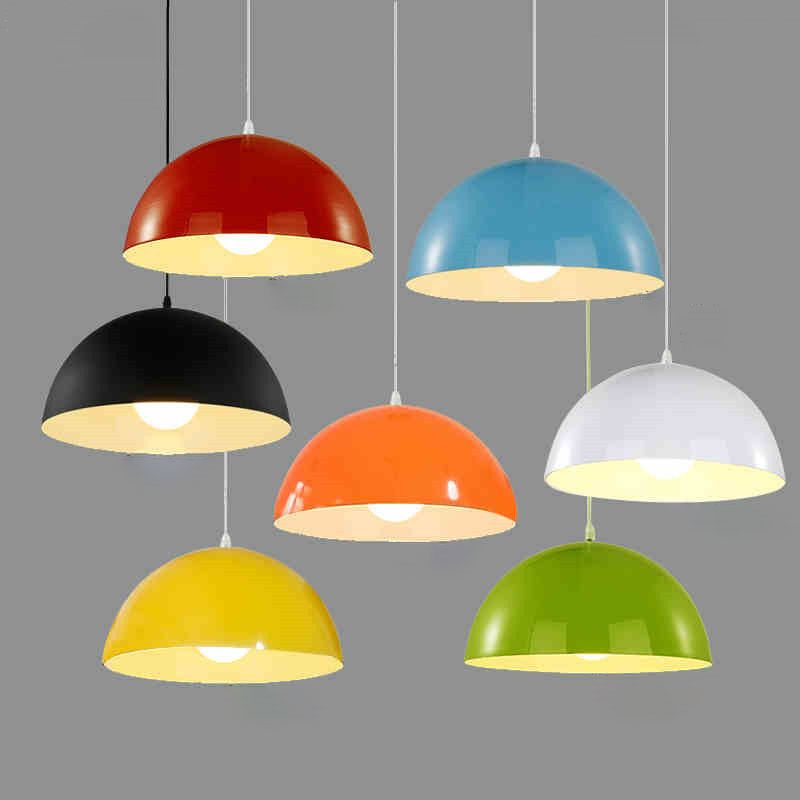 Modern Style Macaron Pendant Light 1 Light Hanging Lamp Fixture for Living Room