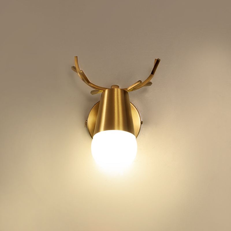Luce posteriore della parete di vanità corta moderna in ottone in ottone lampada con design a bulbo esposto