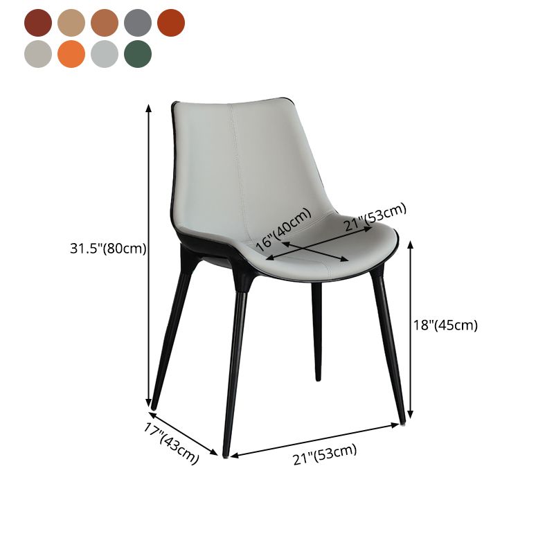 Silla de comedor de metal de cocina de estilo moderno que cena sillas laterales sin brazos