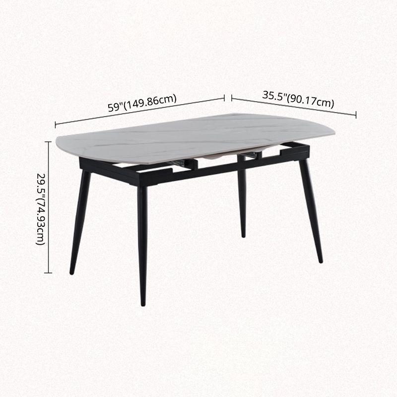 Modern Kitchen Sintered Stone Furniture of  Standard Height Space-Saving Dining Room Table Set