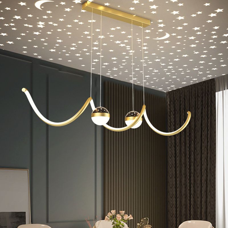 2 Ball Shade Kitchen Island Fixture Metal and Glass LED Pendant Fixture for Dining Room