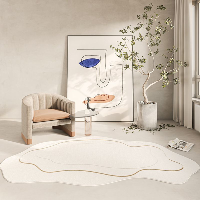 Modèle de tapis de tapis de zone moderne blanc tapis de support non glissant pour la décoration intérieure