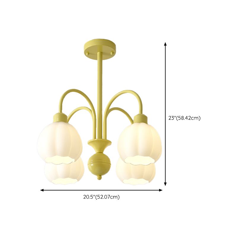 Nordic Glass Ceiling Light Green Flush Mount Lighting Fixture for Bedroom