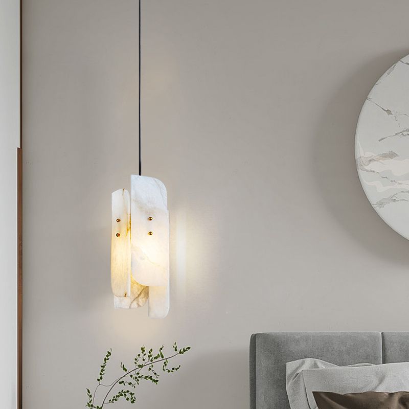 Unique Shape Hanging Lighting Modern Style Marble 1 Light Pendant Lamp for Bedroom
