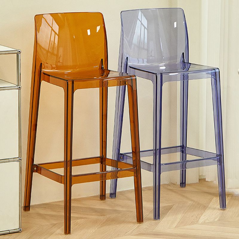 Nordic Style Acrylic Backrest Counter High Stool with 4 Legs