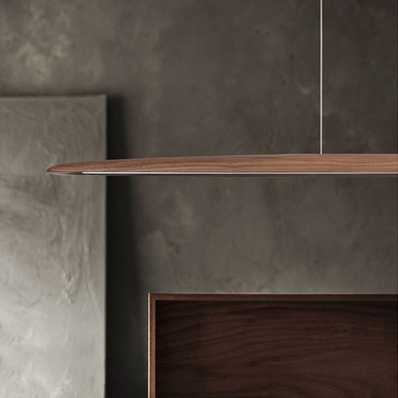 Walnut Island Lighting Fixture Modern 1-Head Restaurant Suspension Lamp with Acrylic Shade