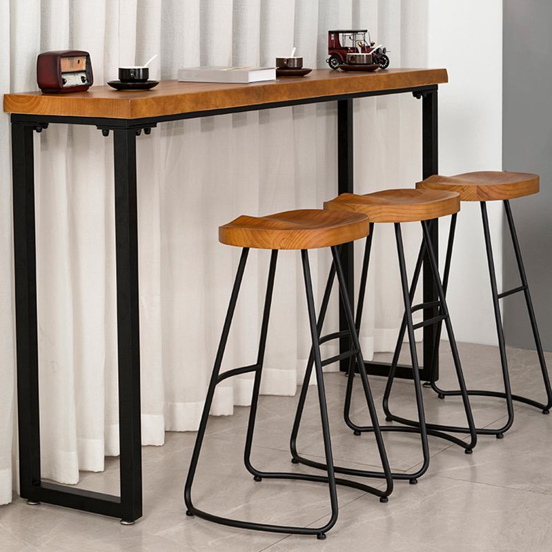 Industrial Style Rectangle Bar Table 1/2/3/4 Pieces Wood Bar Table Set for Kitchen