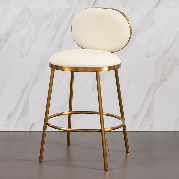Nordic Glam Bar-stool PU Leather Counter Bar Stool with Metal Legs