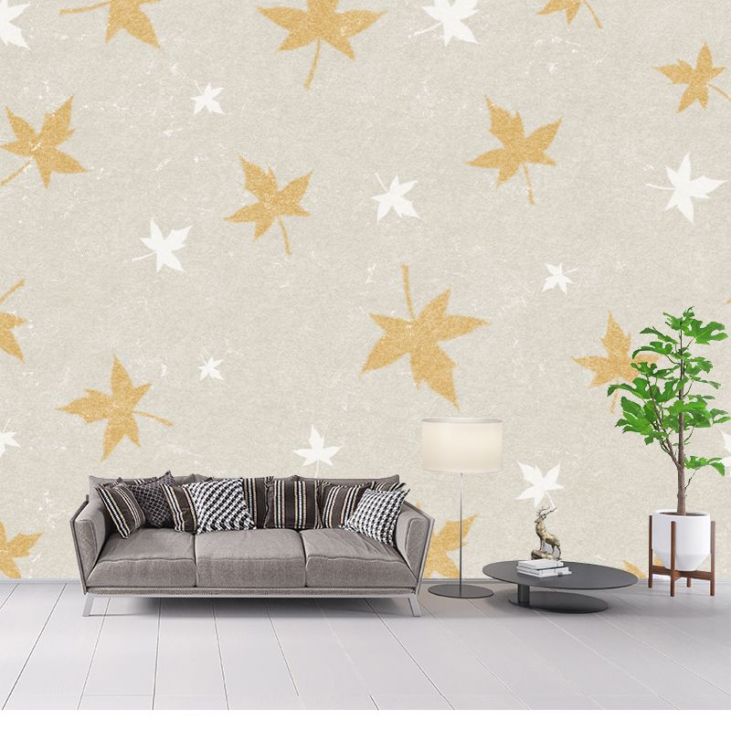 Plant Illustration Mural Wall Decor Mildew Resistant for Living Room Study Room