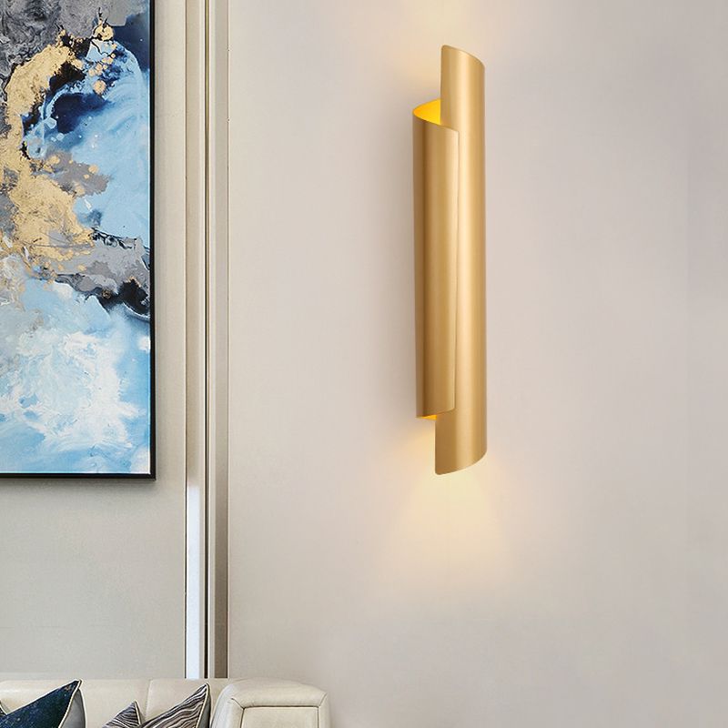Post Modern 1 - Light Wall Mount Fixture Iron Tube Wall Lighting in Gold Finish