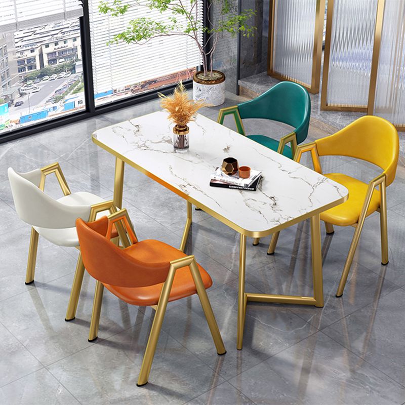 Glam Standard MDF Dining Table Rectangle Shape Dining Table for Kitchen