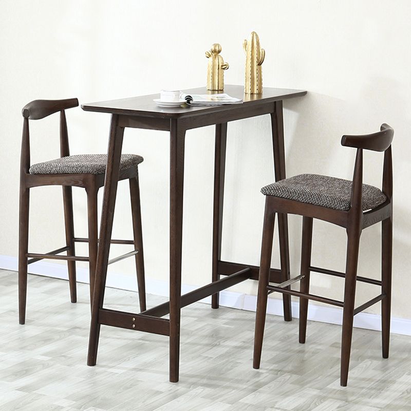 Modern Indoor Bar Dining Table Rectangle Wood Bar Stool Table