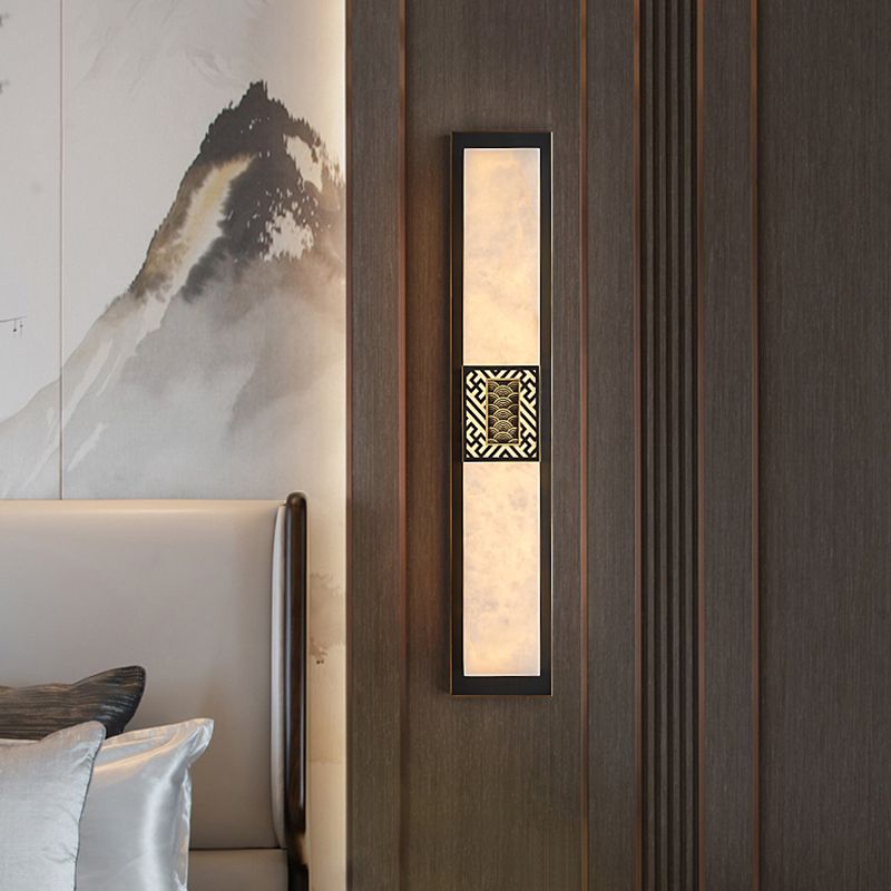 Contemporary Wall Sconce Marble Shade Wall Light Fixture for Living Room