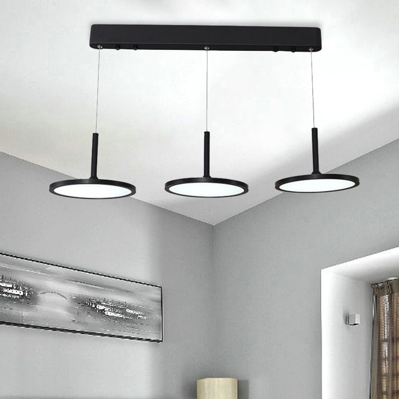 Kit de luz colgante de metal circular Simplicidad LED Black/marrón Luz colgante de luz en luz cálida/blanca/natural
