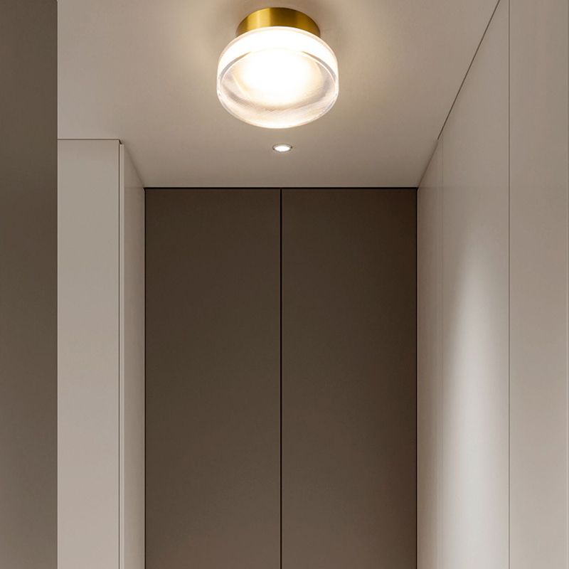 Round LED Wall Sconce in Black / Gold Aluminum and Acrylic Wall Lamp