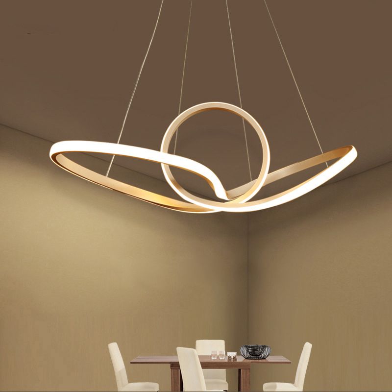 Sospensione a LED LED ACRILICO LIGHT STHEGNO NORDICO LAMONO GOLD LUMINE per soggiorno