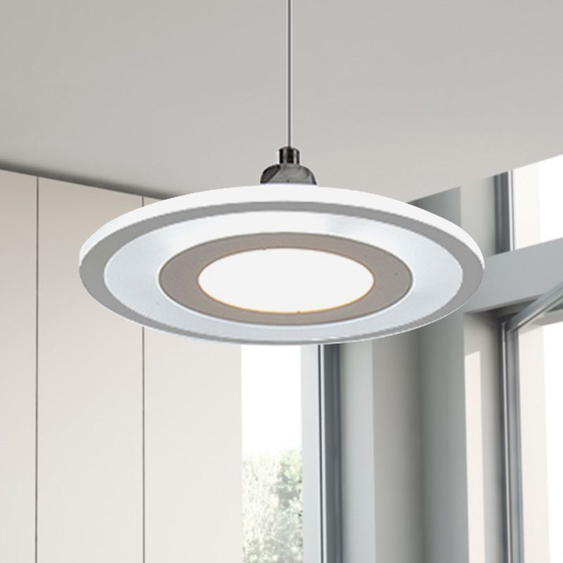 Costrista de caída LED contemporánea con tono acrílico lámpara de techo colgante de círculo blanco en cálido/blanco/cálida luz blanca externa cálida
