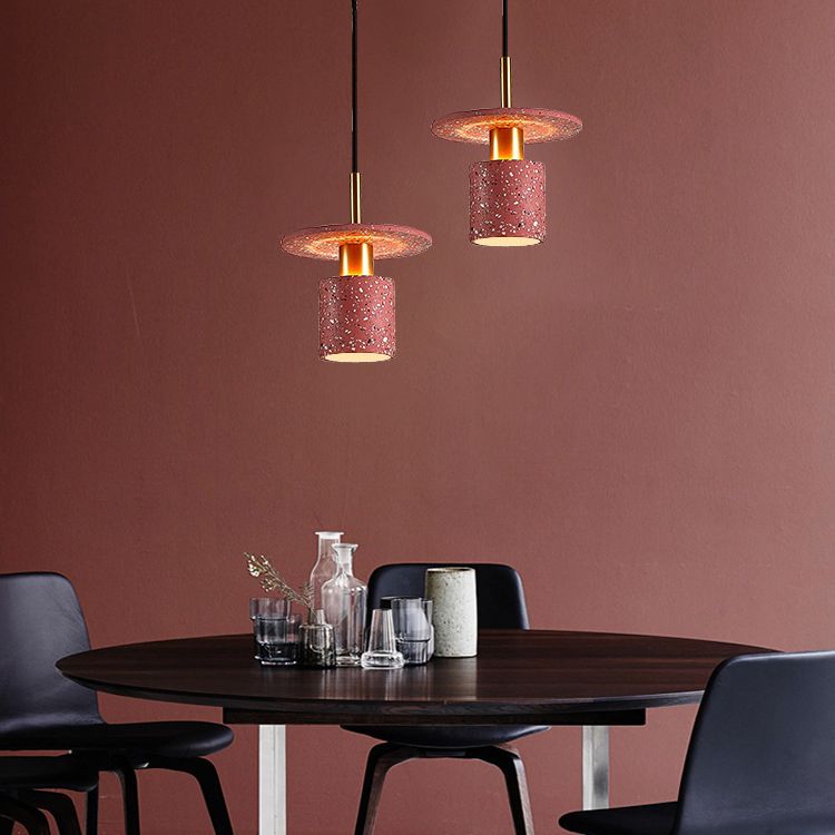 Luce a sospensione a forma di cappello da terrazzo Luce a soffitto a bulba singola per barre da cucina