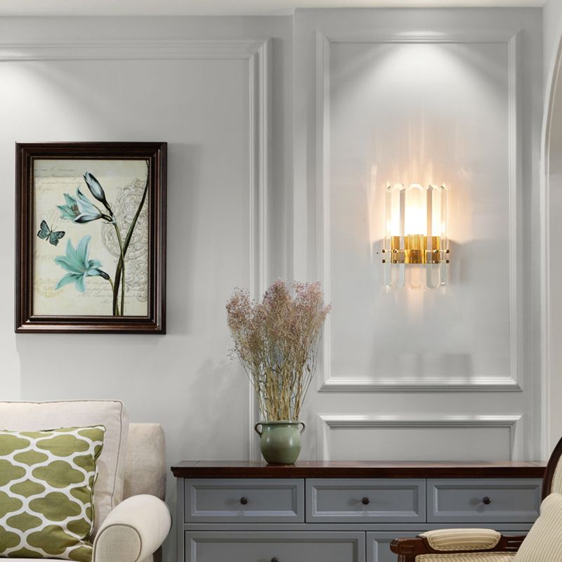 1/2 Heads Postmodern Wall Sconce Crystal Sconce Light Fixture for Living Room Bedroom