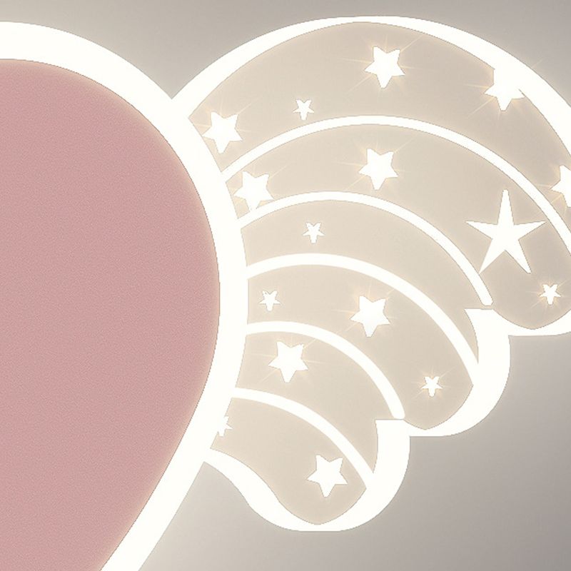 Kids Style 2 - Light LED Wall Light Pink / Blue Iron and Acrylic Wall Mount Fixture